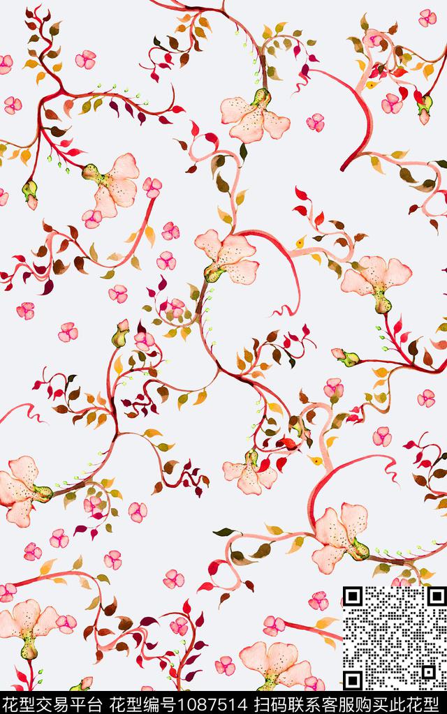 数码华亿平台小碎花田园数码印花华亿平台下载（图片编号: 1087514） - 瓦栏（Walan）