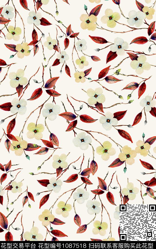 数码华亿平台小碎花田园数码印花华亿平台下载（图片编号: 1087518） - 瓦栏（Walan）