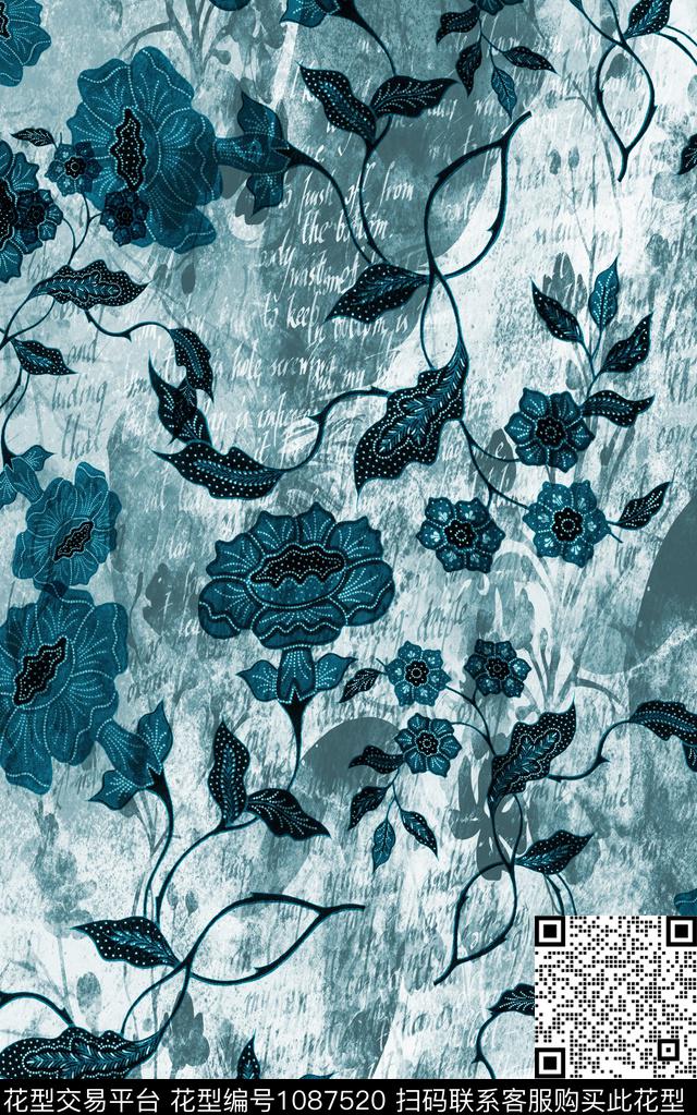 民族风小碎花复古数码印花华亿平台下载（图片编号: 1087520） - 瓦栏（Walan）