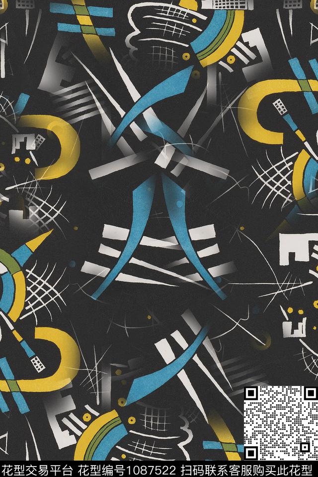 数码华亿平台抽象男装数码印花华亿平台下载（图片编号: 1087522） - 瓦栏（Walan）