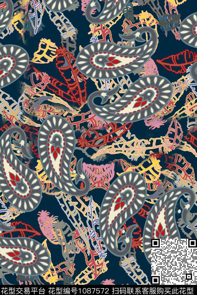 数码华亿平台抽象几何数码印花华亿平台下载（图片编号: 1087572） - 瓦栏（Walan）