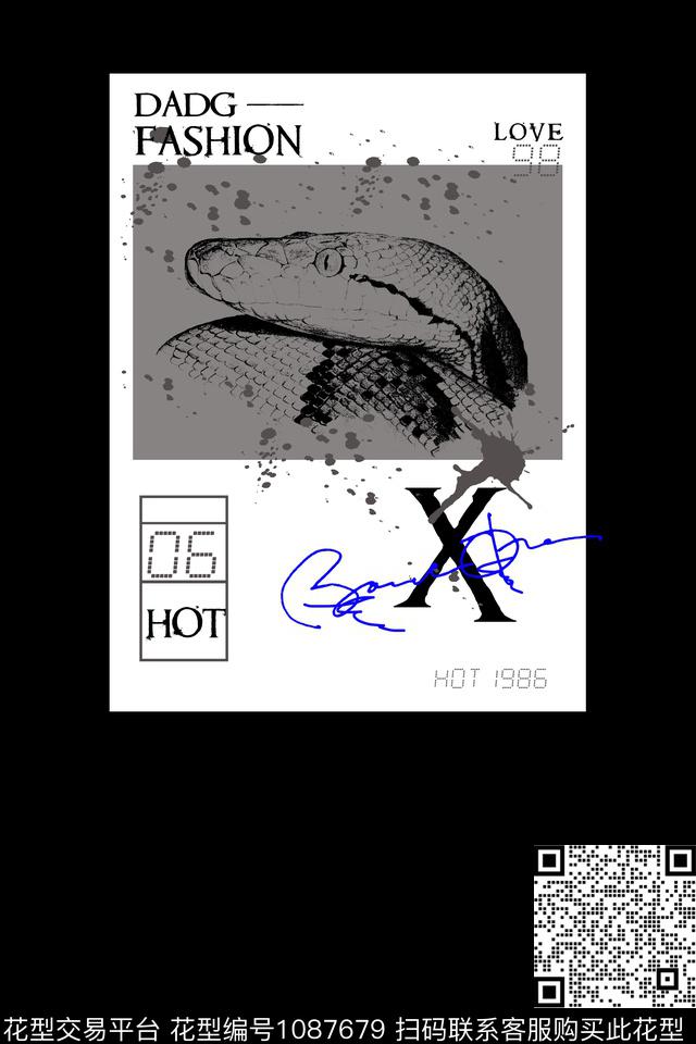 男装蛇定位花传统印花华亿平台下载（图片编号: 1087679） - 瓦栏（Walan）