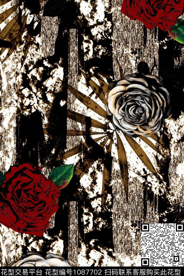 抽象潮牌大牌风数码印花华亿平台下载（图片编号: 1087702） - 瓦栏（Walan）