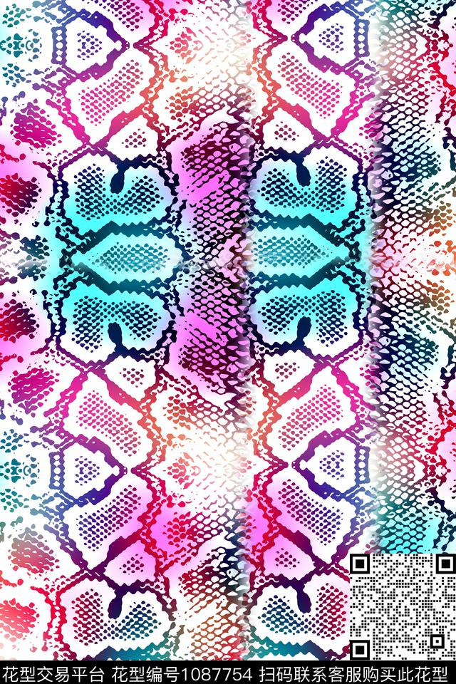 蛇蛇纹纹理数码印花华亿平台下载（图片编号: 1087754） - 瓦栏（Walan）