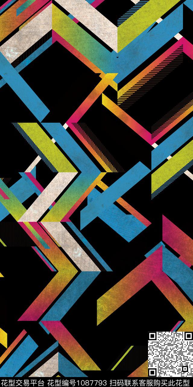 数码华亿平台抽象花卉数码印花华亿平台下载（图片编号: 1087793） - 瓦栏（Walan）