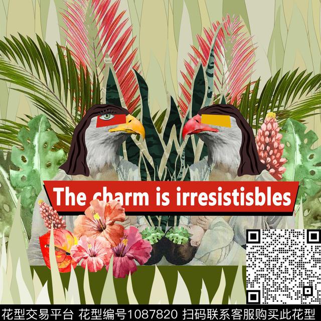 抽象花卉复古数码印花华亿平台下载（图片编号: 1087820） - 瓦栏（Walan）