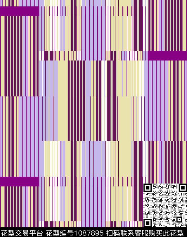 抽象几何紫色数码印花华亿平台下载（图片编号: 1087895） - 瓦栏（Walan）