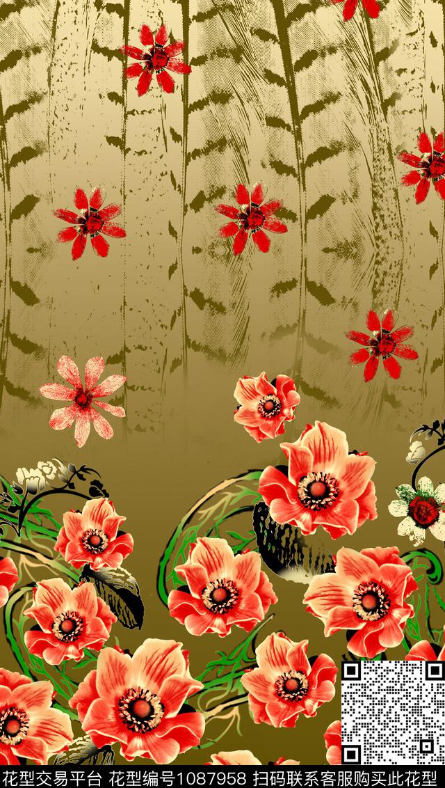 大花数码华亿平台创意数码印花华亿平台下载（图片编号: 1087958） - 瓦栏（Walan）