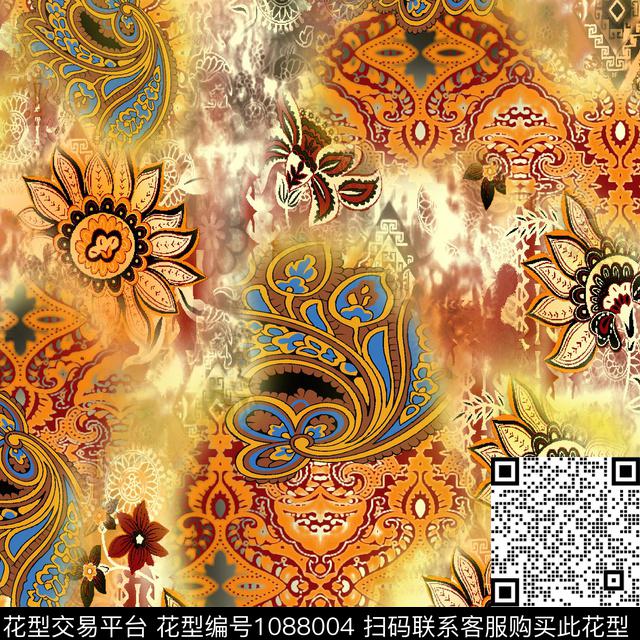 数码华亿平台创意古典花纹数码印花华亿平台下载（图片编号: 1088004） - 瓦栏（Walan）