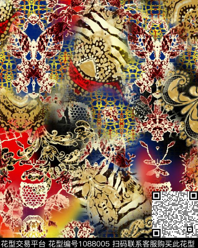 数码华亿平台创意定位花数码印花华亿平台下载（图片编号: 1088005） - 瓦栏（Walan）