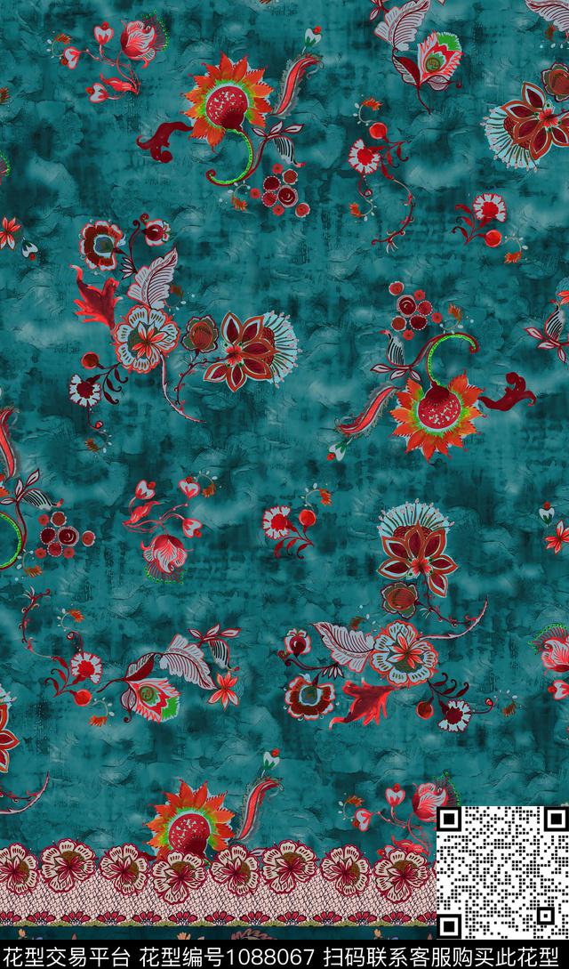 民族风数码定位花底边数码印花华亿平台下载（图片编号: 1088067） - 瓦栏（Walan）