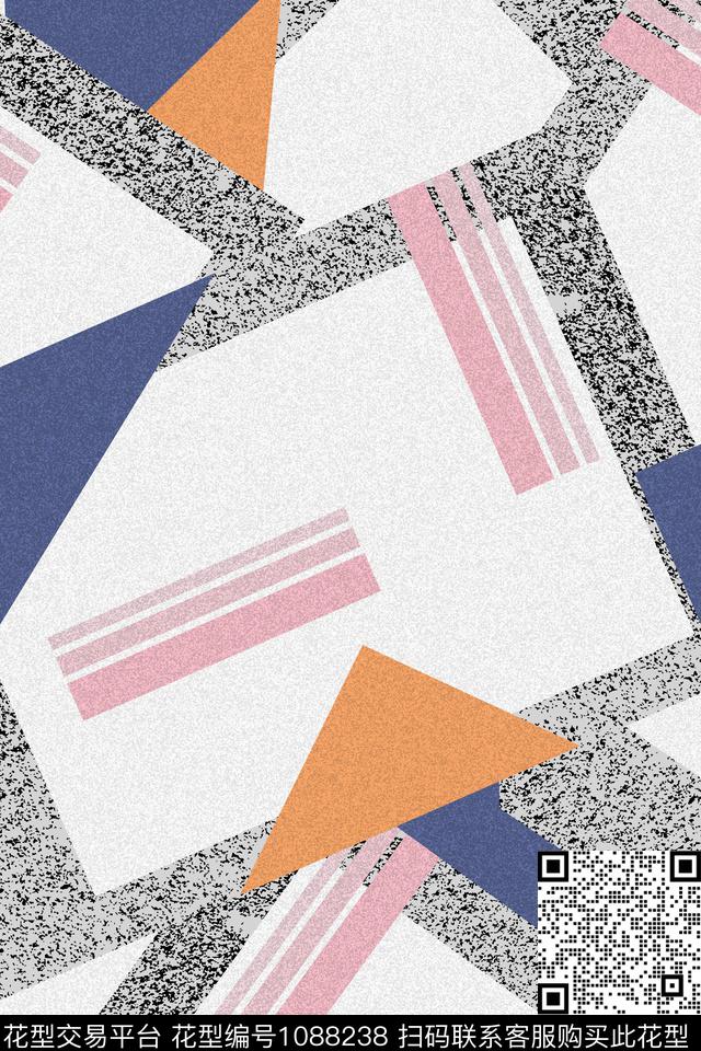 肌理女装几何数码印花华亿平台下载（图片编号: 1088238） - 瓦栏（Walan）