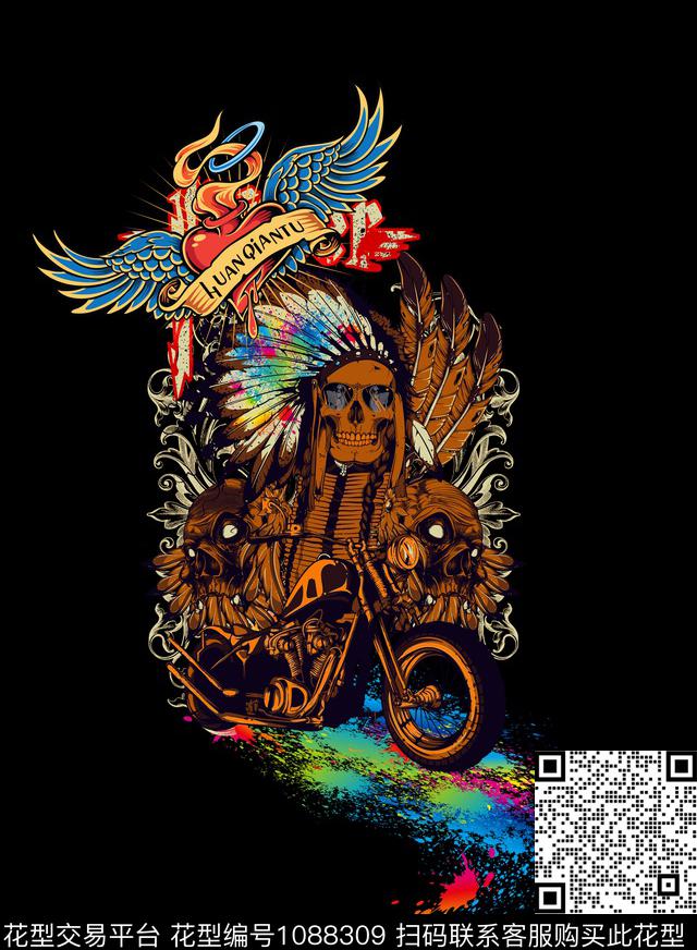 羽毛定位花爱心数码印花华亿平台下载（图片编号: 1088309） - 瓦栏（Walan）