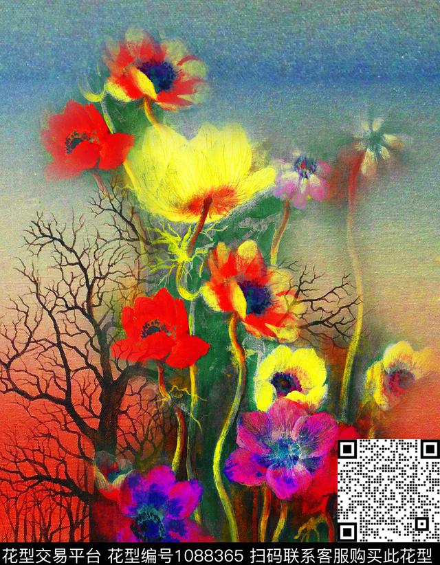 数码华亿平台定位花花卉数码印花华亿平台下载（图片编号: 1088365） - 瓦栏（Walan）