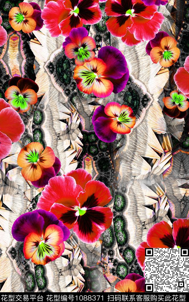 数码华亿平台小碎花肌理数码印花华亿平台下载（图片编号: 1088371） - 瓦栏（Walan）