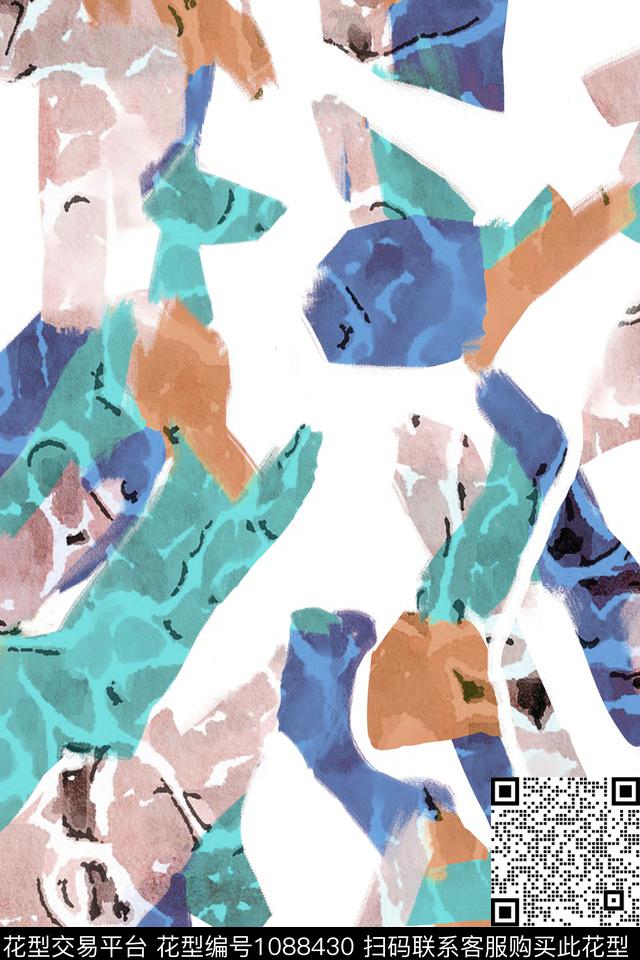 抽象女装几何传统印花华亿平台下载（图片编号: 1088430） - 瓦栏（Walan）