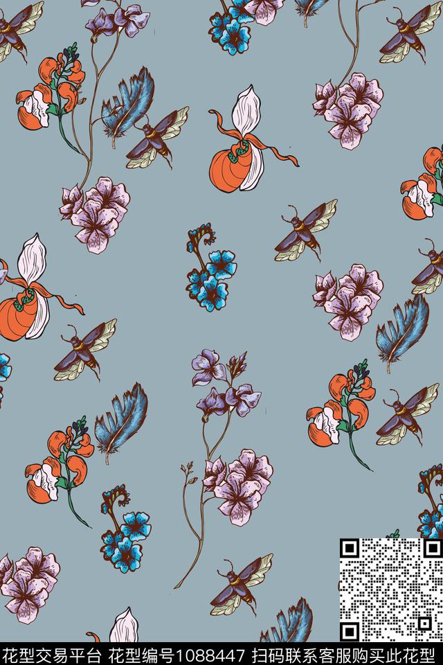 数码华亿平台小碎花复古数码印花华亿平台下载（图片编号: 1088447） - 瓦栏（Walan）