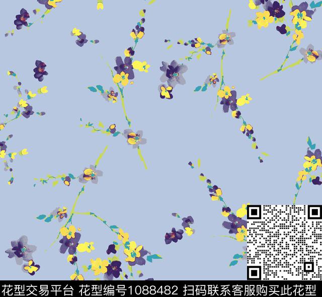 小碎花休闲花卉数码印花华亿平台下载（图片编号: 1088482） - 瓦栏（Walan）