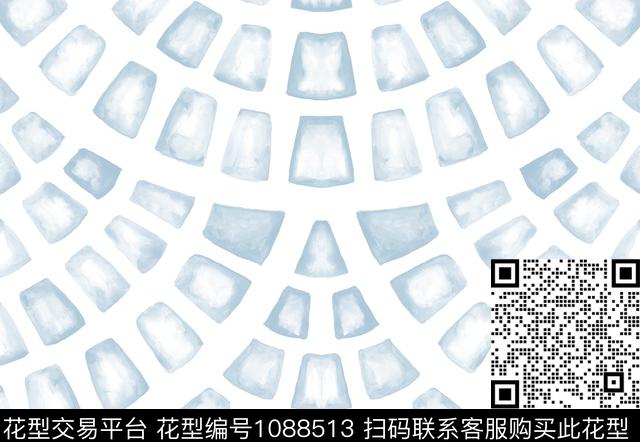 白底花几何简约传统印花华亿平台下载（图片编号: 1088513） - 瓦栏（Walan）