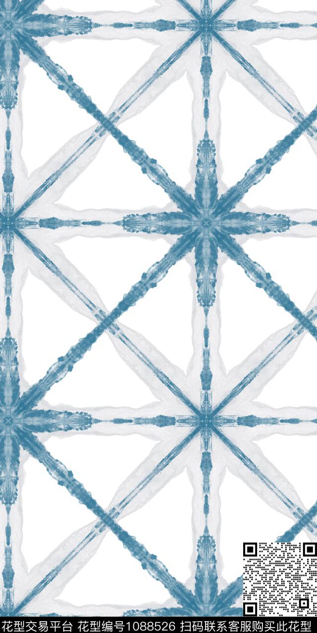 格子几何床品传统印花华亿平台下载（图片编号: 1088526） - 瓦栏（Walan）