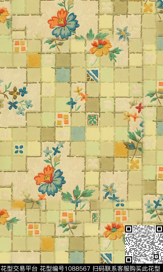 中国风数码华亿平台复古数码印花华亿平台下载（图片编号: 1088567） - 瓦栏（Walan）