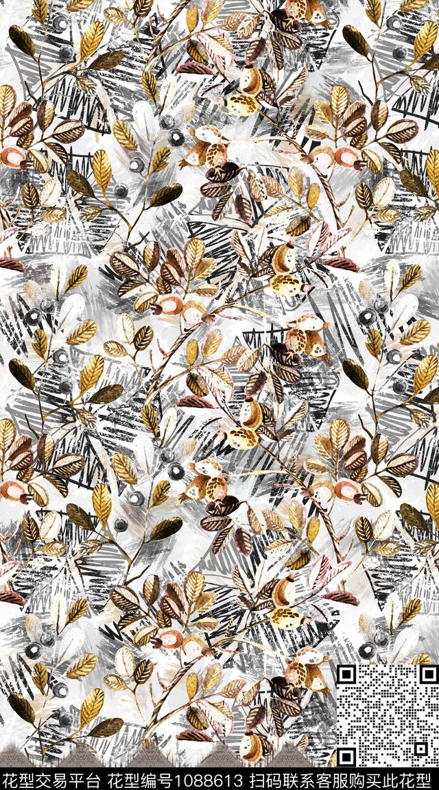 数码华亿平台定位花抽象数码印花华亿平台下载（图片编号: 1088613） - 瓦栏（Walan）