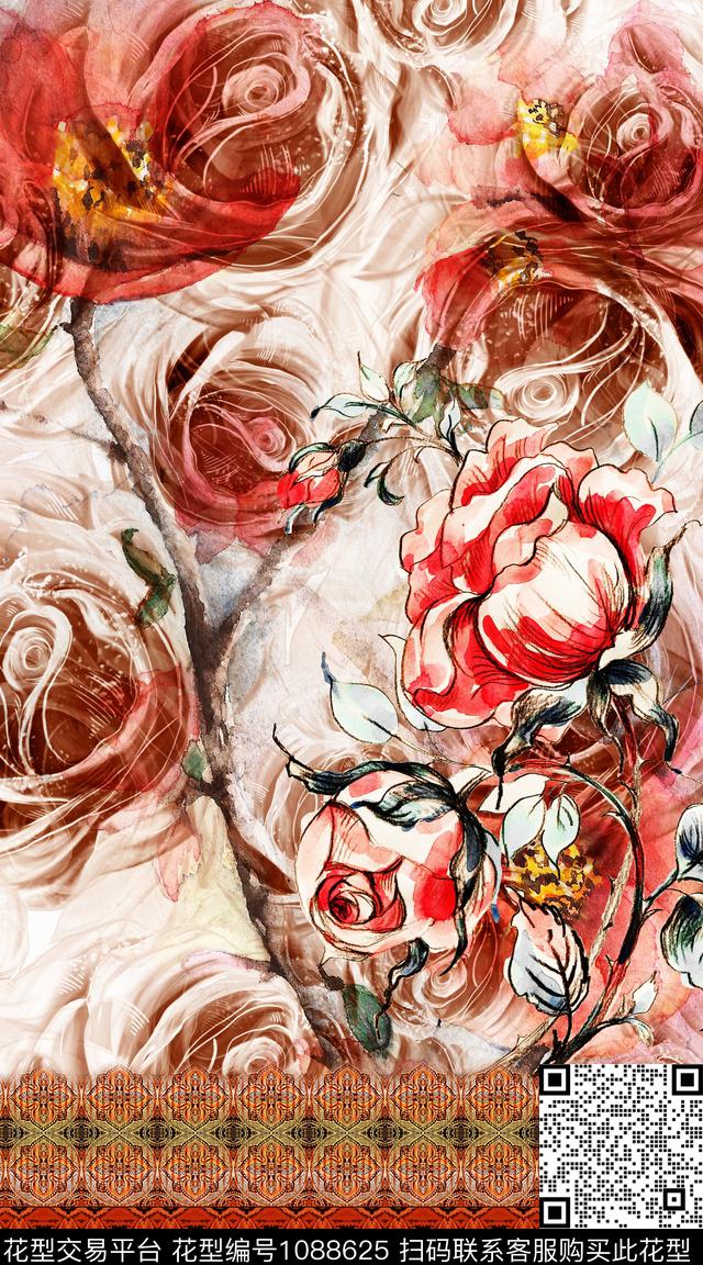 数码华亿平台定位花花卉数码印花华亿平台下载（图片编号: 1088625） - 瓦栏（Walan）