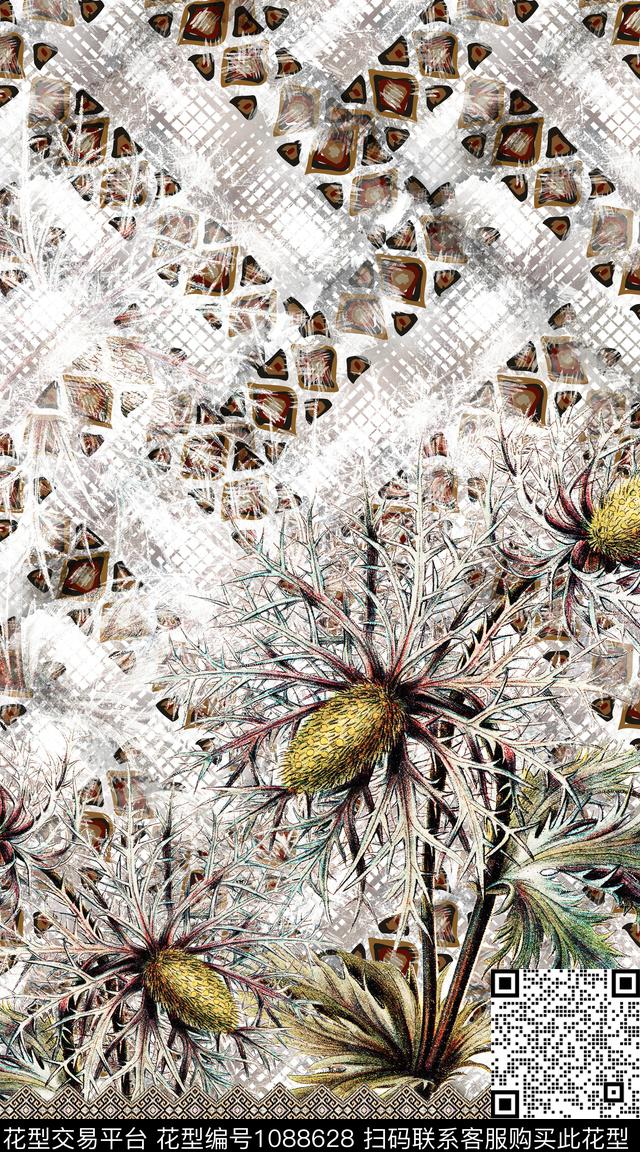 数码华亿平台抽象几何数码印花华亿平台下载（图片编号: 1088628） - 瓦栏（Walan）