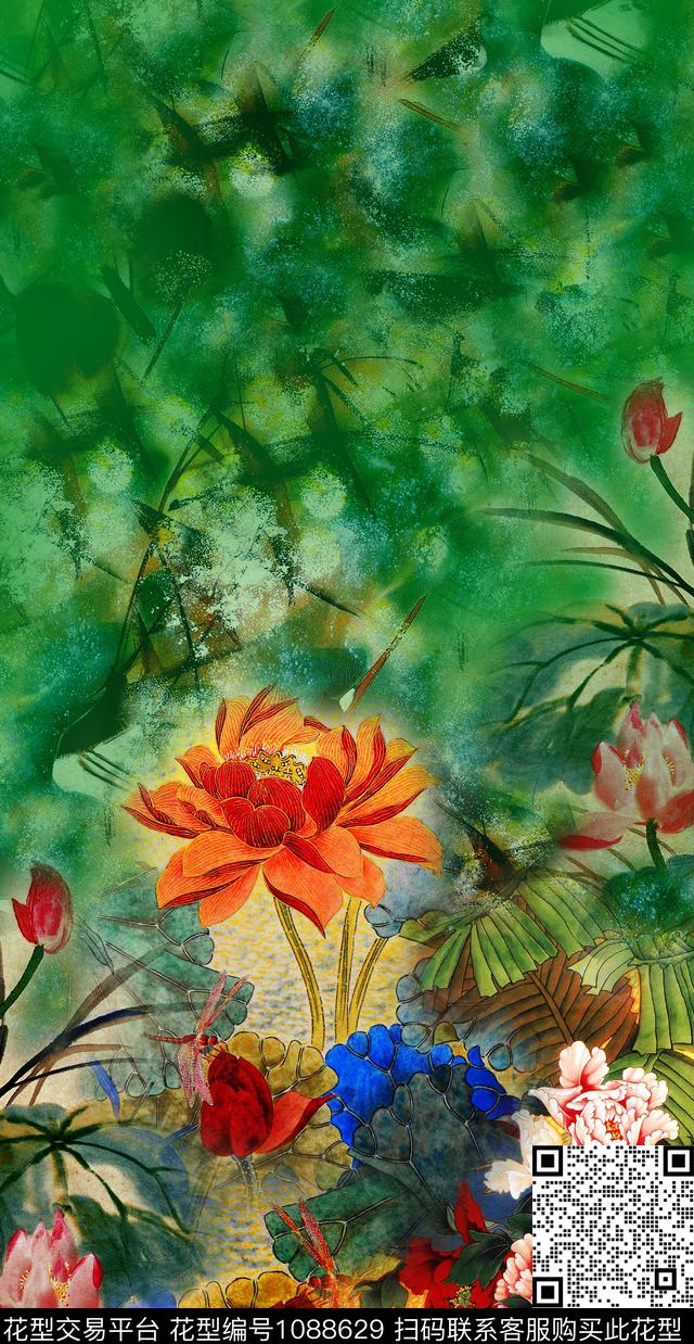 定位花花卉女装数码印花华亿平台下载（图片编号: 1088629） - 瓦栏（Walan）