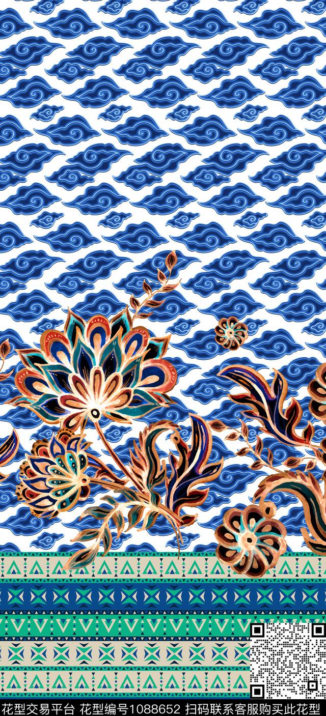 民族风女装定位定位花数码印花华亿平台下载（图片编号: 1088652） - 瓦栏（Walan）