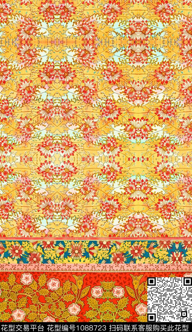 定位花民族风中老年数码印花华亿平台下载（图片编号: 1088723） - 瓦栏（Walan）