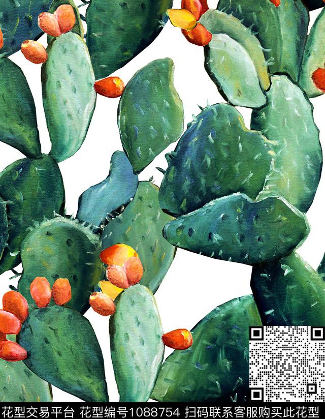 仙人掌大牌风新品数码印花华亿平台下载（图片编号: 1088754） - 瓦栏（Walan）