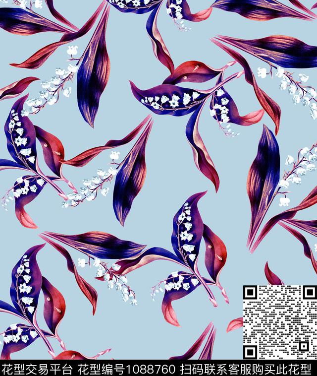小碎花流行色新品数码印花华亿平台下载（图片编号: 1088760） - 瓦栏（Walan）