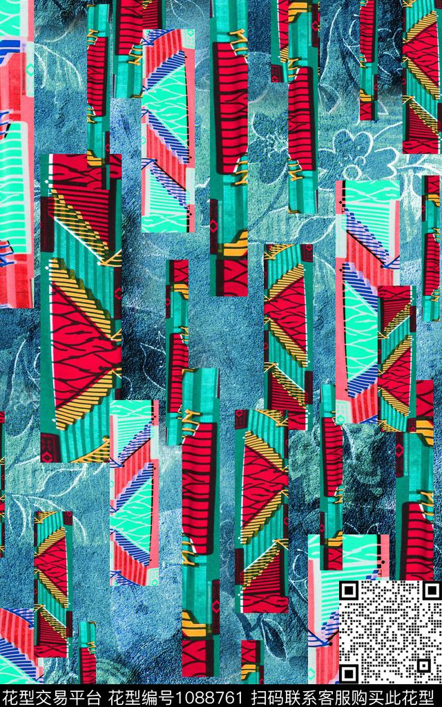 民族风肌理几何数码印花华亿平台下载（图片编号: 1088761） - 瓦栏（Walan）