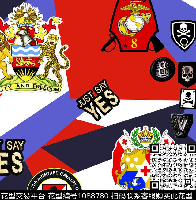 几何男装大牌风新品数码印花华亿平台下载（图片编号: 1088780） - 瓦栏（Walan）