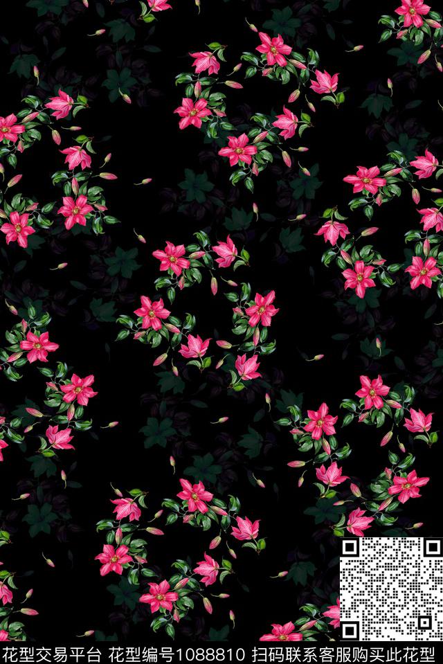 小碎花花卉女装数码印花华亿平台下载（图片编号: 1088810） - 瓦栏（Walan）