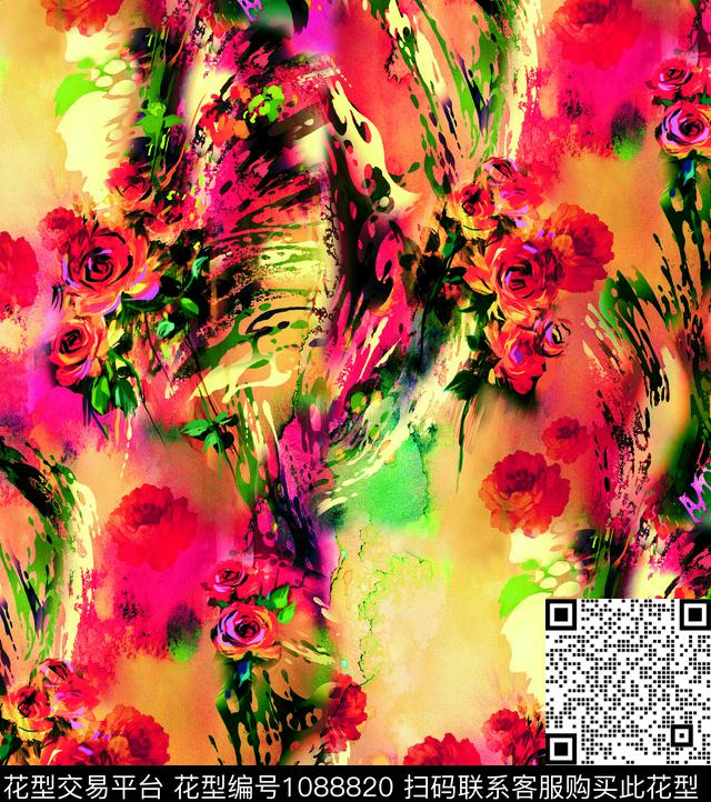 定位花女装大牌风数码印花华亿平台下载（图片编号: 1088820） - 瓦栏（Walan）