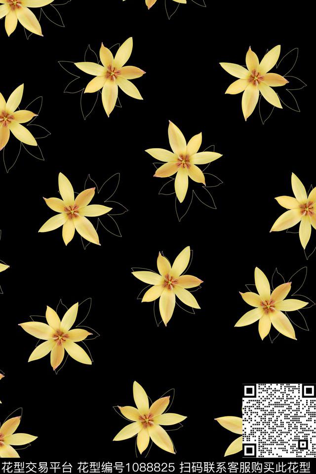 淑女定位花花卉数码印花华亿平台下载（图片编号: 1088825） - 瓦栏（Walan）