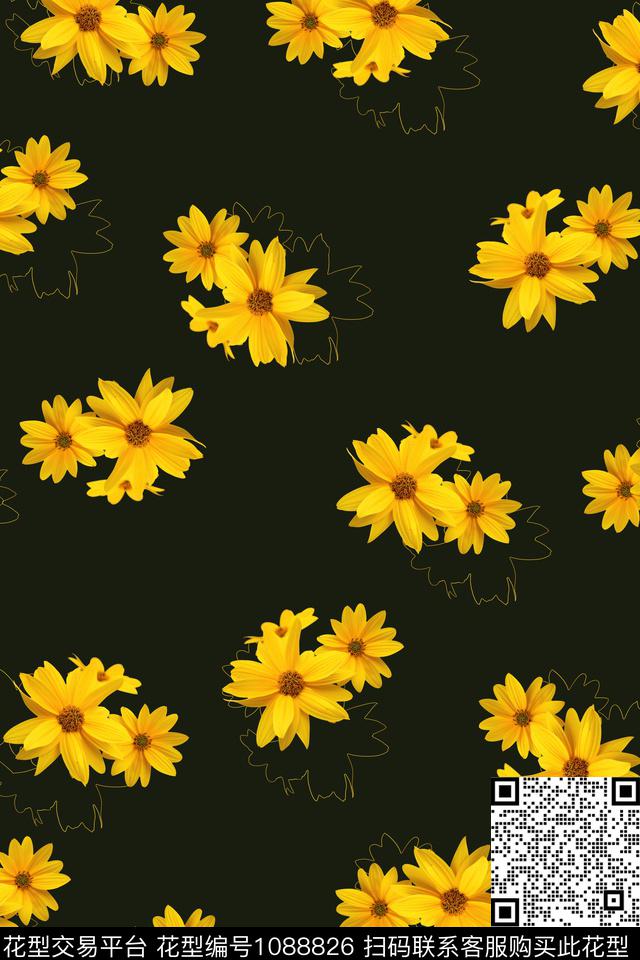 淑女数码华亿平台花卉数码印花华亿平台下载（图片编号: 1088826） - 瓦栏（Walan）