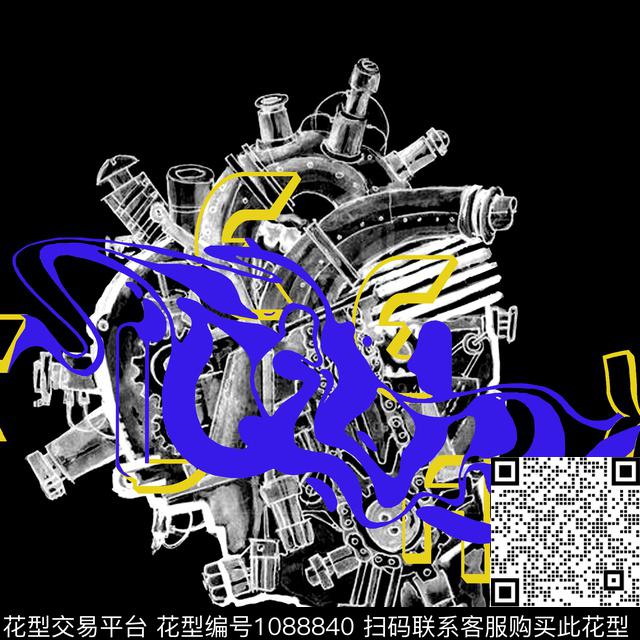 男装大牌男装潮牌机械心脏印花传统印花华亿平台下载（图片编号: 1088840） - 瓦栏（Walan）