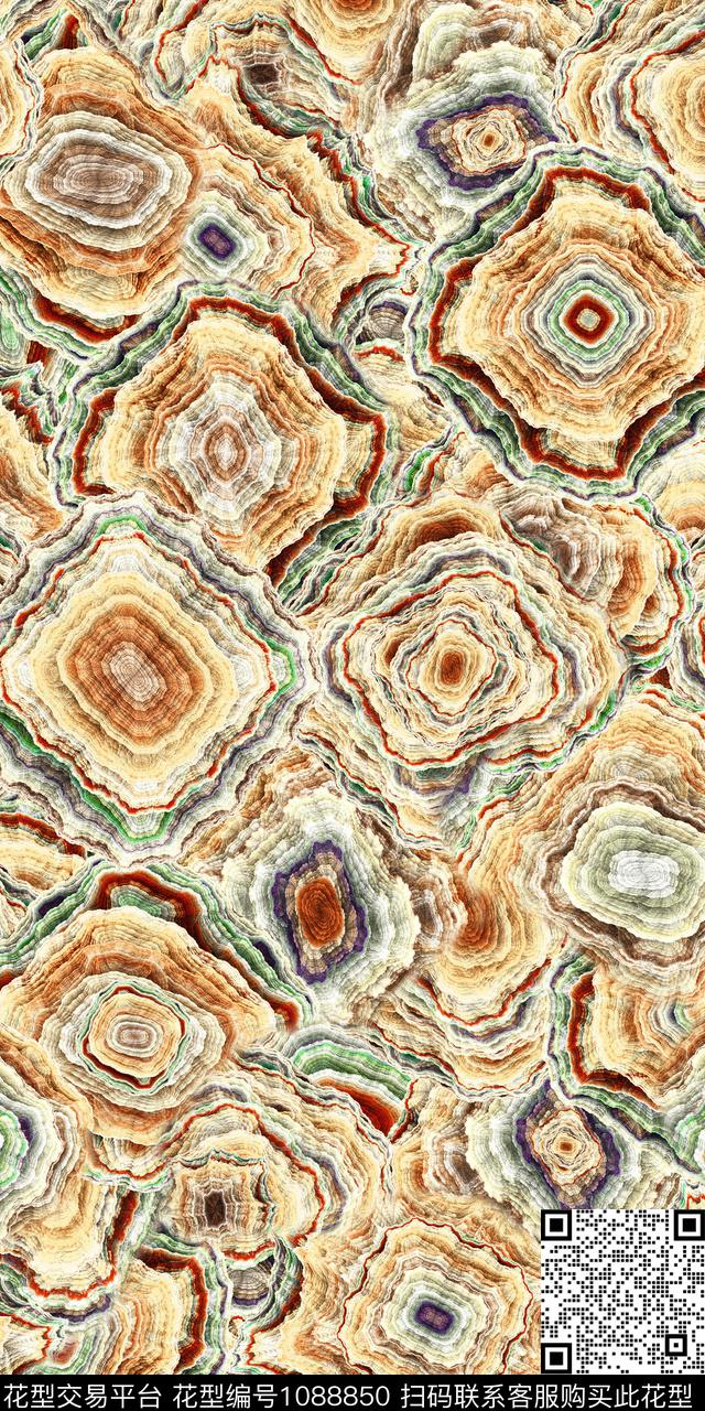 数码华亿平台抽象几何数码印花华亿平台下载（图片编号: 1088850） - 瓦栏（Walan）