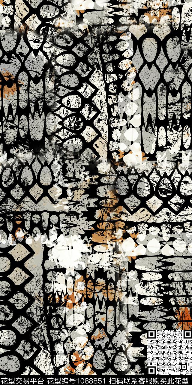 数码华亿平台抽象几何数码印花华亿平台下载（图片编号: 1088851） - 瓦栏（Walan）