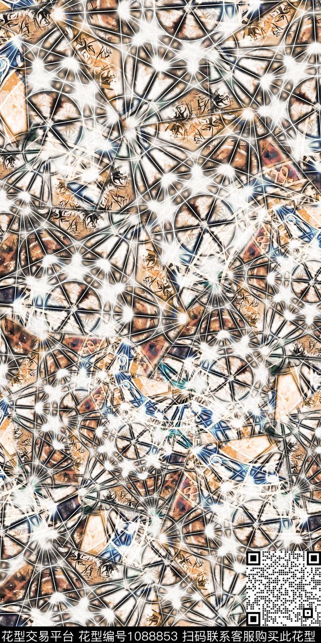 数码华亿平台抽象大牌风数码印花华亿平台下载（图片编号: 1088853） - 瓦栏（Walan）