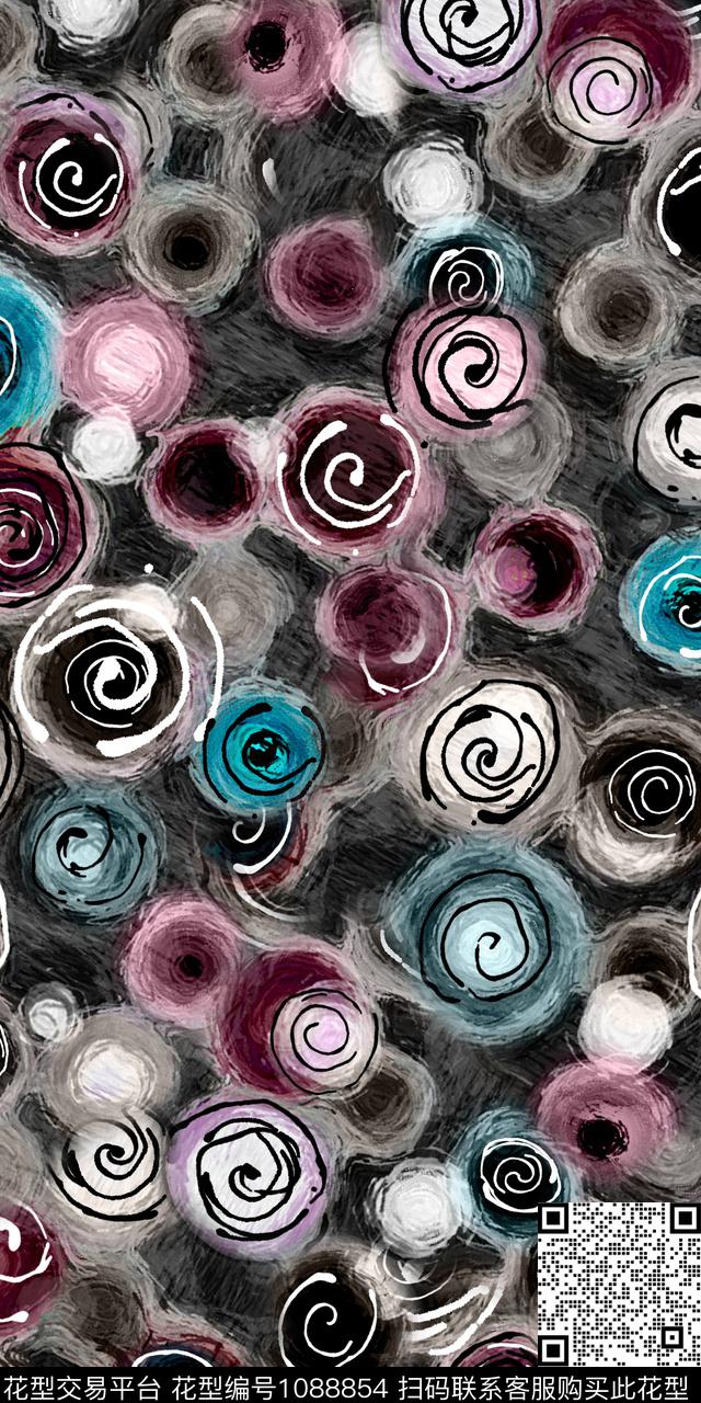 数码华亿平台抽象几何数码印花华亿平台下载（图片编号: 1088854） - 瓦栏（Walan）