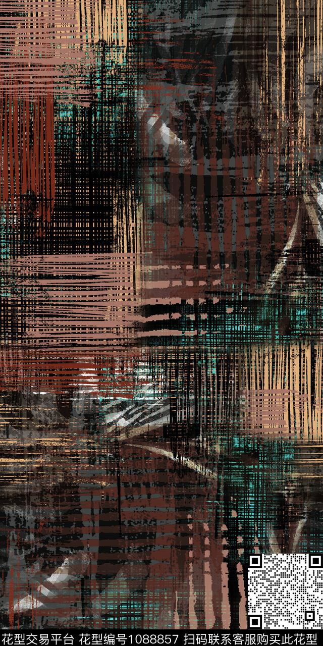 数码华亿平台抽象几何数码印花华亿平台下载（图片编号: 1088857） - 瓦栏（Walan）