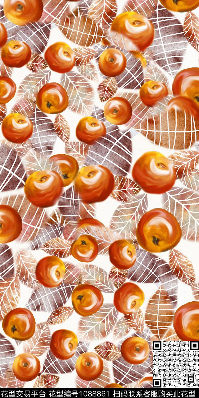 数码华亿平台大牌风绿植树叶数码印花华亿平台下载（图片编号: 1088861） - 瓦栏（Walan）