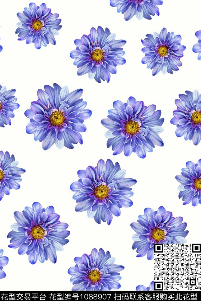 数码华亿平台黑底花卉民族风数码印花华亿平台下载（图片编号: 1088907） - 瓦栏（Walan）