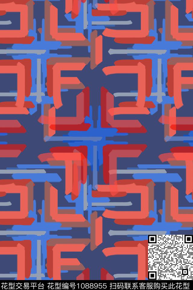 几何格子混搭径庭迷彩数码印花华亿平台下载（图片编号: 1088955） - 瓦栏（Walan）