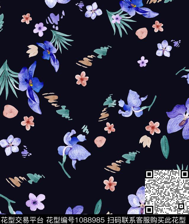 小碎花中国红新品数码印花华亿平台下载（图片编号: 1088985） - 瓦栏（Walan）