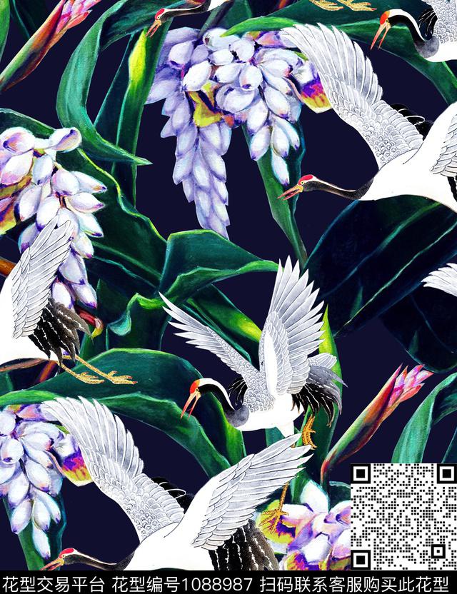 仙鹤热带华亿平台新品数码印花华亿平台下载（图片编号: 1088987） - 瓦栏（Walan）